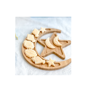 Plateau alimentaire en bois en forme de lune et d'étoile, design Ramadan, pour cupcakes, dîner, décoration de la maison - Product Image 2