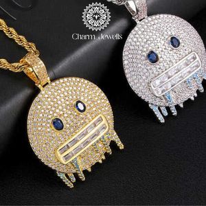 จี้ Charm_Jewells เงินแท้ 925 ชุบทอง ประดับโมอิสซาไนต์ทรงกลม ดีไซน์การ์ตูน สไตล์ฮิปฮอป สำหรับทุกเพศ ใส่ได้ทุกวัน รับรองโดย IGI เหมาะสำหรับเป็นของขวัญ - Product Image 5