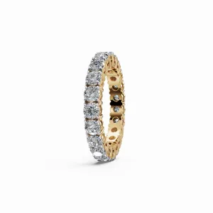 แหวนเพชรแล็บโกรว์ทรงบริลเลียนต์ Everlasting Radiance รุ่น Eternity Band ได้รับการรับรองจาก IGI ความใส VVS ทอง 10/14/18 กะรัต แหวนหรูหรา - Product Image 1