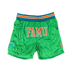 Pantalones Cortos Deportivos Ecológicos y Resistentes al Viento de la Universidad Agrónoma y Mecánica de Florida (FAMU) para Hombre, Marca Infinitive Apparels, con Bordado 3D, Estilo Vintage, Cintura Alta - Product Image 1