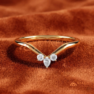 18K Gold Plated Pear Moissanite Diamond Ring Lab Grown Open Wedding Band Luxury Jewelry Women USA - Product Image 1