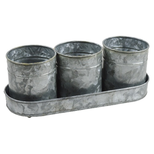 Macetas de Metal Galvanizado de Primera Calidad, con Asa, Diseño Clásico Moderno, Acabado Esmaltado, para Jardín, Interior y Exterior, Hechas en India - Product Image 3