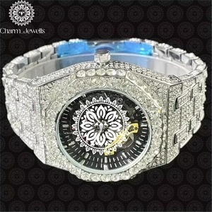 Montre de luxe en moissanite haut de gamme très demandée, avec un savoir-faire premium, étanche, cadeau tendance pour hommes et femmes, en vente - Product Image 2