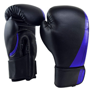 Gants de boxe en cuir bleu avec fermeture auto-agrippante, imperméables, protection UV, unisexe pour adultes de 14 ans et plus - Product Image 1