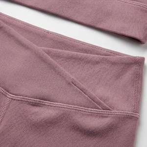 <b>Women's</b> 2 Piece Sports Set Solid Color High Waisted Shorts and Criss-Cross <b>Back</b> Crop Top Breathable Activewear for All Seasons - Product Image 5