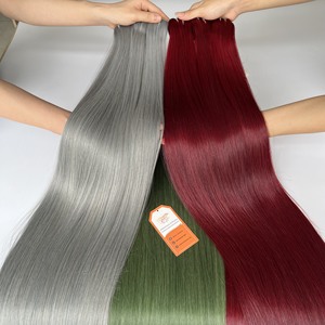 Venta al por mayor de varios colores Super doble dibujado de hueso recto Remy extensiones de cabello crudo vietnamita trama de cabello humano - Product Image 2