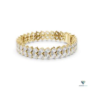 Pulsera de Diamantes Cultivados en Laboratorio con Corte Pera de 17.58 CT en Oro Sólido de 14K, Diseño de Hojas Simétricas, Joyería Fina para Mujer - Product Image 5