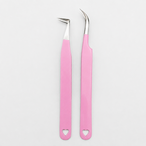 Ensemble de pinces à cils professionnelles personnalisées en acier inoxydable, durables, réutilisables, à pointe lisse, 13 cm, précision pour les cils - Product Image 2