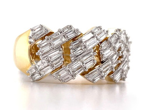Baguette Cut Cluster <b>Ring</b> Hip Hop Style Rhodium Plated 925 Sterling <b>Silver</b> Customizable Wedding <b>Ring</b> for Women <b>Men</b> Unisex - Product Image 3