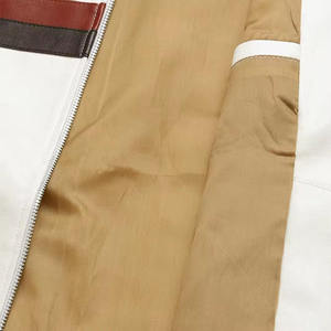 Custom Men's Slim Fit White PU Leather Biker <b>Jacket</b> Racing Stripe Motorcycle Coat Fashion Stand Collar Casual Zip Outerwear - Product Image 5