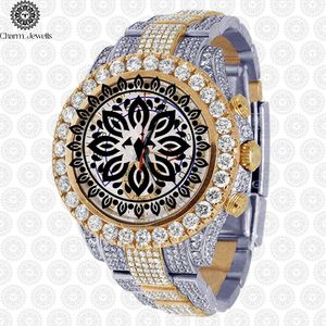 Charm_Jewells Luxury Round Analog Quartz <b>Watch</b> Stainless Steel Band <b>Diamond</b> Bezel 40mm Chronograph Unisex - Product Image 1
