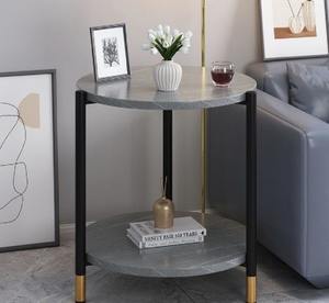 Mesa de Centro Moderna de Madera con 2 Niveles, Estructura Metálica Antioxidante y Duradera, Mueble para Sala de Estar - Product Image 3