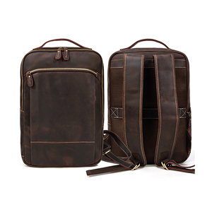Mochilas deportivas de cuero genuino 100% vacuno, mochila informal deportiva transpirable con cremallera, mochilas de uso diario en venta - Product Image 6
