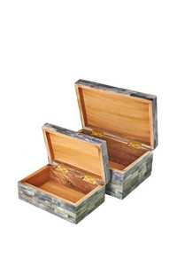 Caja de Almacenamiento con Incrustaciones de Hueso Abstractas de Diseño, Caja de Joyería de Madera Hecha a Mano de Primera Calidad con Patrón Artístico en Blanco y Negro para Dormitorio - Product Image 5