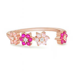 Superbe Bague Ajustable en Argent Sterling 925 Plaqué Or Rose avec Zircon pour Femme, Idéale pour les Fiançailles - Collection Septembre - Product Image 1