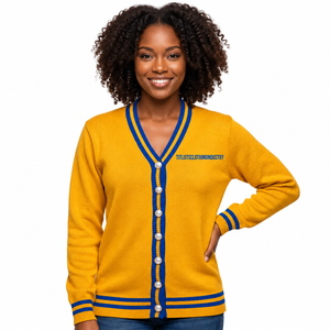Pulls à col en V Zeta Phi Beta pour les sororités/fraternités/écoles/collèges/universités, logos tricotés, cardigans unisexes - Product Image 3