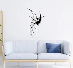 Modern Metal Wall <b>Art</b> Abstract Bird Sculpture Black Minimalist Home Decoration Medium Size Handmade Irregular Shape - Product Image 6