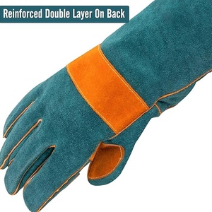 Gants de travail robustes ignifuges en cuir de vachette, résistants à la chaleur, pour barbecue et four, gants de sécurité renforcés - Product Image 4