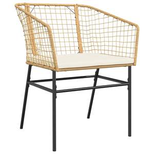 Juego de Comedor para Jardín en Color Marrón, Negro y Blanco Crema - Product Image 4