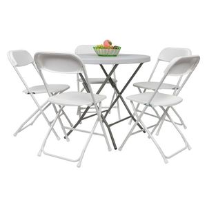 Sedia Pieghevole da Giardino Classica Bianca, Set da 6 Pezzi, in Plastica Stampata a Iniezione, Design Classico - Product Image 5