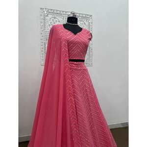 Belle Lehenga Choli brodée pour femmes pour les fêtes et les occasions spéciales - Product Image 1