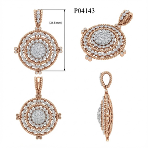 Hongkong จี้เพชร18K สีโรสโกลด์ VS Si เครื่องประดับดีของขวัญสายบิดปรับฤดูใบไม้ผลิสำหรับผู้หญิง - Product Image 4