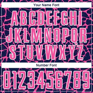 Uniforme de Fútbol Personalizado Sublimado en Azul Marino, Rosa y Blanco, con Gráfico Abstracto de Red, Transpirable, para Equipos Deportivos - Product Image 6