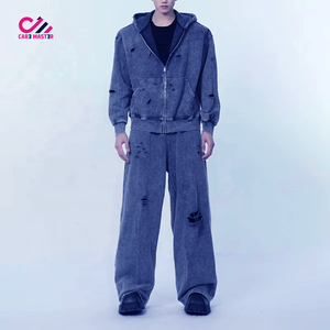 Conjunto Deportivo para Hombre, Corte Ajustado, Estilo Desgastado, con Tallas Grandes, Diseño Moderno y Popular para Invierno - Product Image 1
