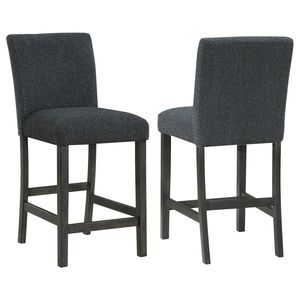 Set di 2 Eleganti Sgabelli da Bar Murtry in Tessuto Bouclé Nero - Product Image 2