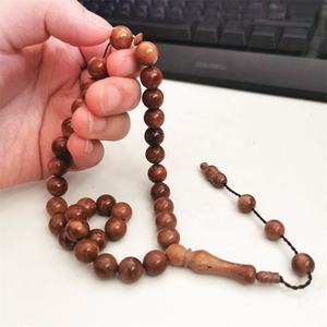 Perles de prière islamiques traditionnelles en bois naturel écologique, faites à la main, polies, pour le Zikr quotidien - Product Image 4