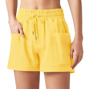 Shorts de survêtement formels pour femmes, mode estivale, vente en gros, shorts en flanelle, séchage rapide, taille élastique, 100% polyester - Product Image 1