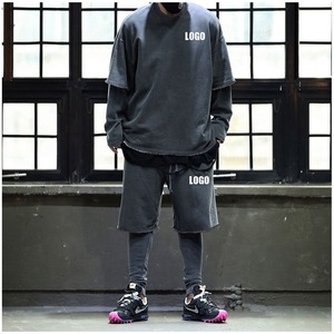 HOT SALE Men's Summer Thin Quick Drying Sportswear Men's <b>Set</b> With Short Sleeve Top and Sport Shorts - Product Image 5