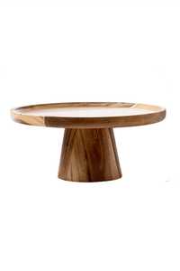 Round Wooden <b>Cake</b> <b>Turntable</b> Natural Finish Single Tier Dessert Display Stand natural handmade - Product Image 4