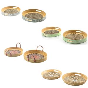 SPUN & WOVEN Woven Dinner Spun Bamboo Tray <b>Table</b> Coil Seagrass Tray Food Fruit Storage Optional Handles - Product Image 3