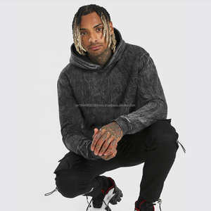 Blank Oversized Distressed <b>Vintage</b> Hoodie Men Washed Sweatshirts Unisex Custom Printing Embroidery Logo Hoodie - Product Image 3