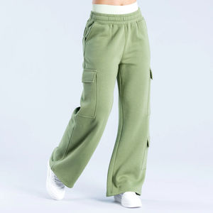 Pantalon de jogging évasé brodé pour femme, coupe large, respirant, en tissu doux, décontracté, pour la gym, élégant et confortable - Product Image 4