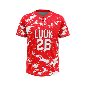 Maillot de baseball personnalisé OEM ODM 100% polyester à manches courtes, respirant, séchage rapide, évacuation de l'humidité, imprimé numériquement - Product Image 1