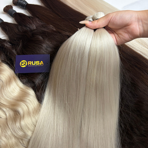 ผมต่อ RUSA Hair Trendy แบบเส้นใหญ่ ผมแท้เวียดนาม คุณภาพซุปเปอร์ดับเบิ้ลดรอน สีบลอนด์ ความยาวตามสั่ง - Product Image 1
