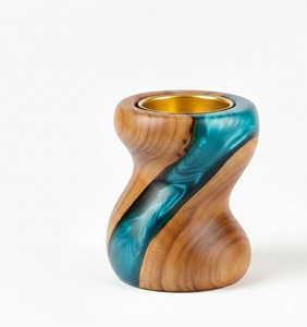 Porte-encens religieux en bois et résine, fait main, écologique, de qualité supérieure, moderne, élégant, pour le Ramadan - Product Image 4