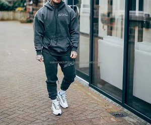 Conjunto de Sudadera con Capucha y Pantalones Deportivos de 2 Piezas para Hombre, Personalizado, Ecológico, 100% Algodón, Felpa de Alta Calidad, Invierno, Talla Grande, Sin Costuras - Product Image 5