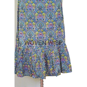 Vestido de playa sin mangas de verano 2022, vestido Midi con estampado Vintage y dobladillo grande, Vestido largo de mujer, vestido veraniego con estampado de bloque de mano - Product Image 6