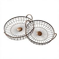 Panier en fil de fer rectangulaire moderne et multifonctionnel, personnalisé pour comptoir de cuisine, écologique, avec poignée, pour le rangement des aliments