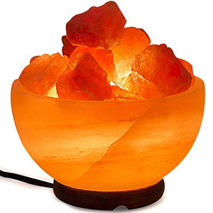 Fire Bowl Himalayan Salt Lamp Natural Salt Rock Crystal Decorative Table Light Warm <b>Glow</b> Home Bedroom Office Living Room Decor - Product Image 3