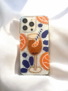 Coque de téléphone perlée en forme de tranche d'orange pour téléphones, style bohème estival - Product Image 1