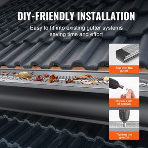 Protezione per grondaie in alluminio fai-da-te da 5 pollici con filtro antifoglie, 52 pezzi, lunghezza totale 208 piedi, diametro foro 0,157 piedi, per coperture e prese d'aria - Product Image 3