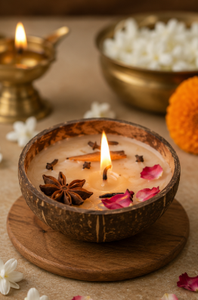 Handmade <b>Flame</b> Resistant Wooden Coconut <b>Candle</b> Holder Flower Decor for Home Tabletop Decoration - Product Image 6