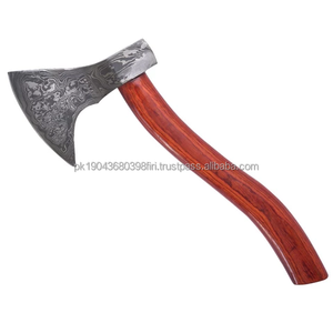 Steel Craft International-Hacha de doble hoja de Damasco hecha a mano, mango de madera de rosa, diseño Popular para acampar, venta al por mayor de alta calidad - Product Image 1