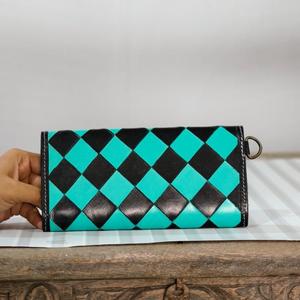 Portefeuille long à motif géométrique tendance avec fermeture pliante pour femmes, utilisation quotidienne, matériau PU, multifonctionnel - Product Image 4