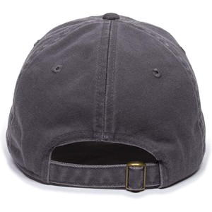 Casquette de baseball en coton gris foncé, 6 panneaux, réglable, unisexe, décontractée, couleur unie, tissu sergé, finition délavée - Product Image 2