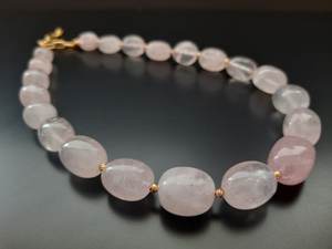 Raw Rose Quartz Crystal <b>Necklace</b> Chunky <b>Statement</b> Gemstone <b>Necklace</b> Handmade Jewelry Gift For Women Wife - Product Image 3